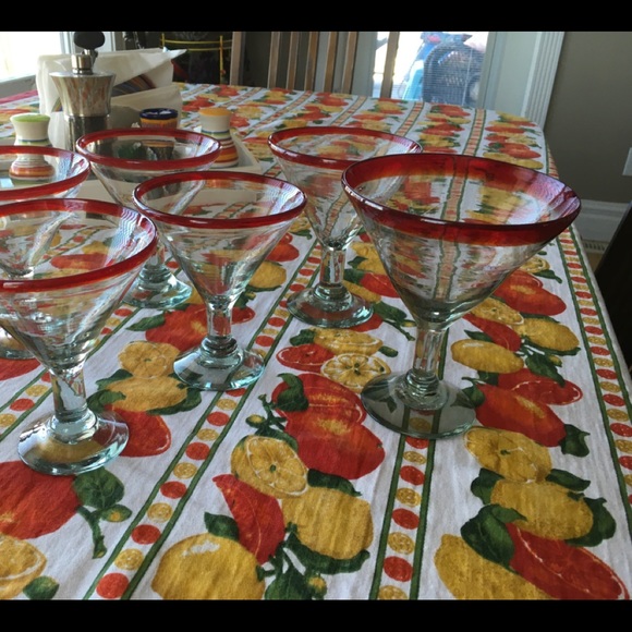 - Set of 4 Hand blown *Mexican* Glasses- unique! - Picture 4 of 4